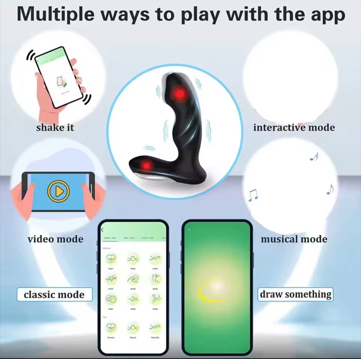 Masseur de prostate vibrant pour hommes avec contrôle par application