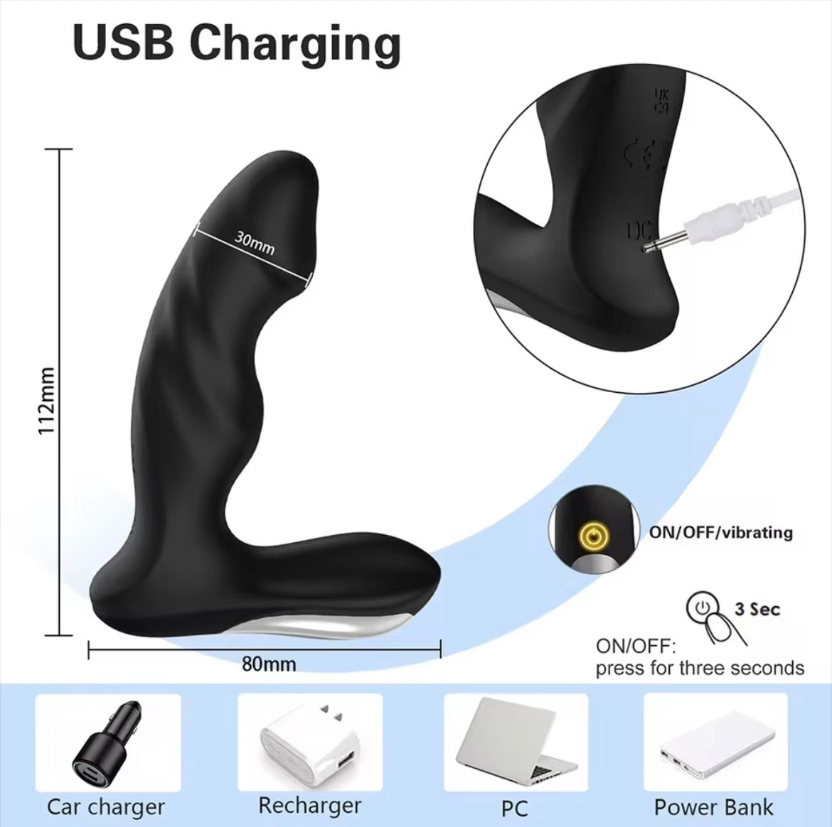 Masseur de prostate vibrant pour hommes avec contrôle par application