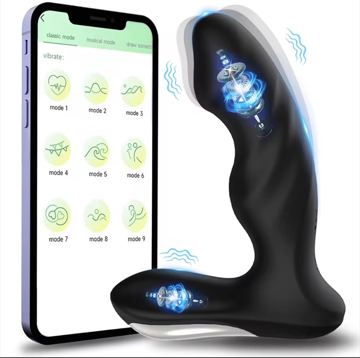Masseur de prostate vibrant pour hommes avec contrôle par application